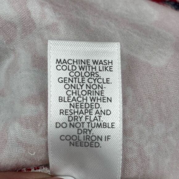 J. Jill Floral Short Sleeve Round Neck Front Pocket Dress Red Size Small Petite - Picture 7 of 8